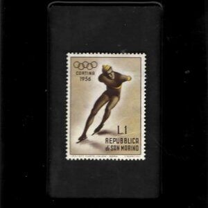 Tchotchke Framed Stamp Art- Sports - Olympic Ice Skater